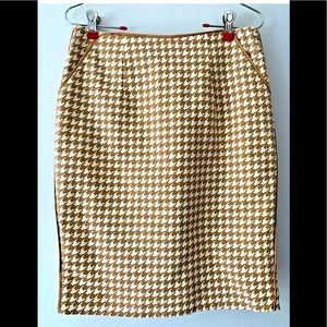 FOREVER 21 Houndstooth White Brown Skirt Sm